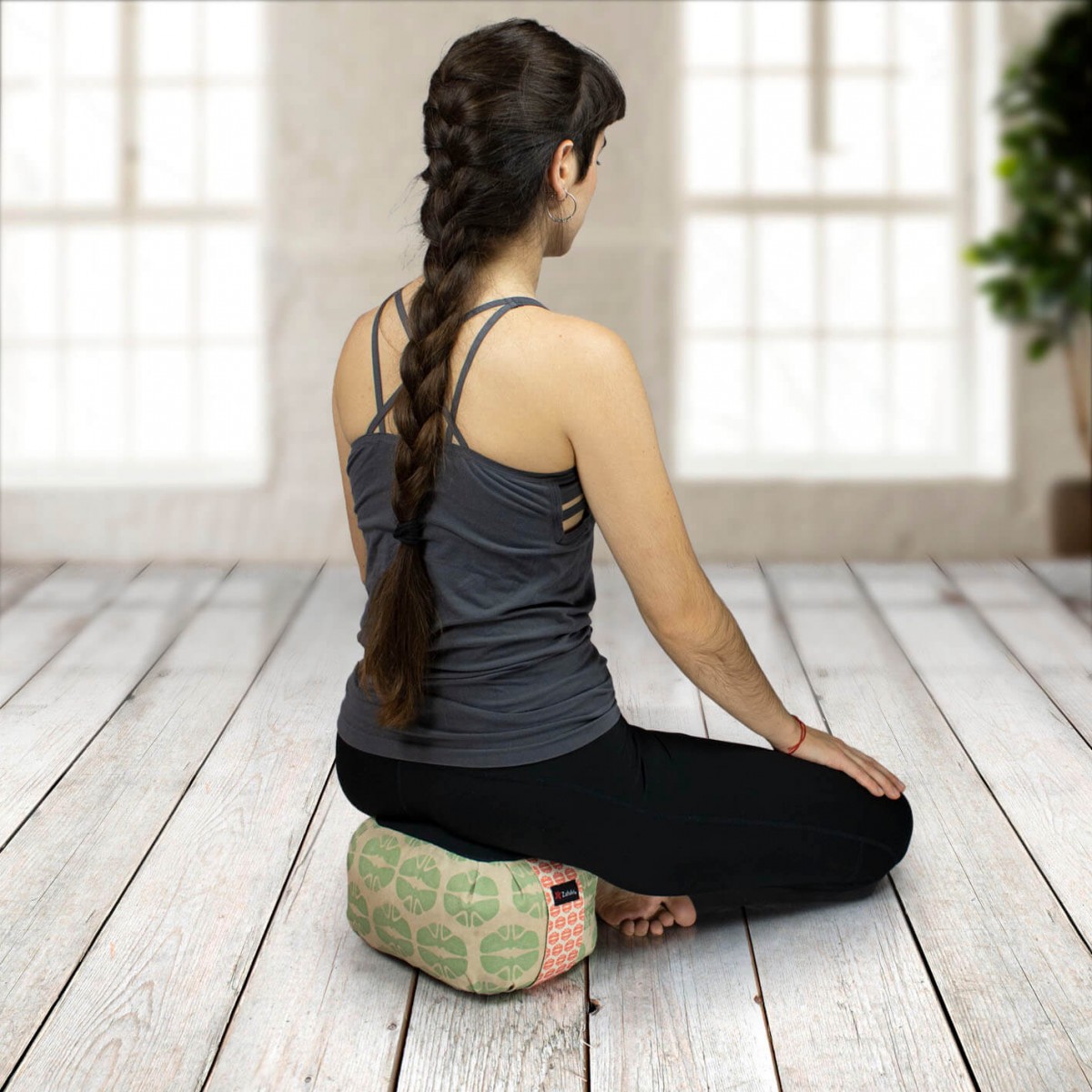 zafu redondo para meditación, cojín para mindfulness y yoga