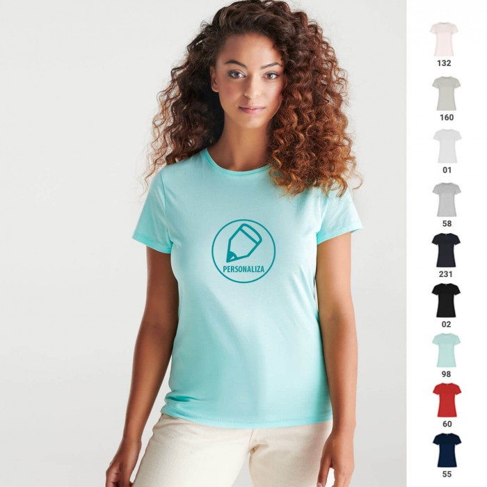 Camiseta Yoga chica manga corta básica ZAFUKI, algodón orgánico