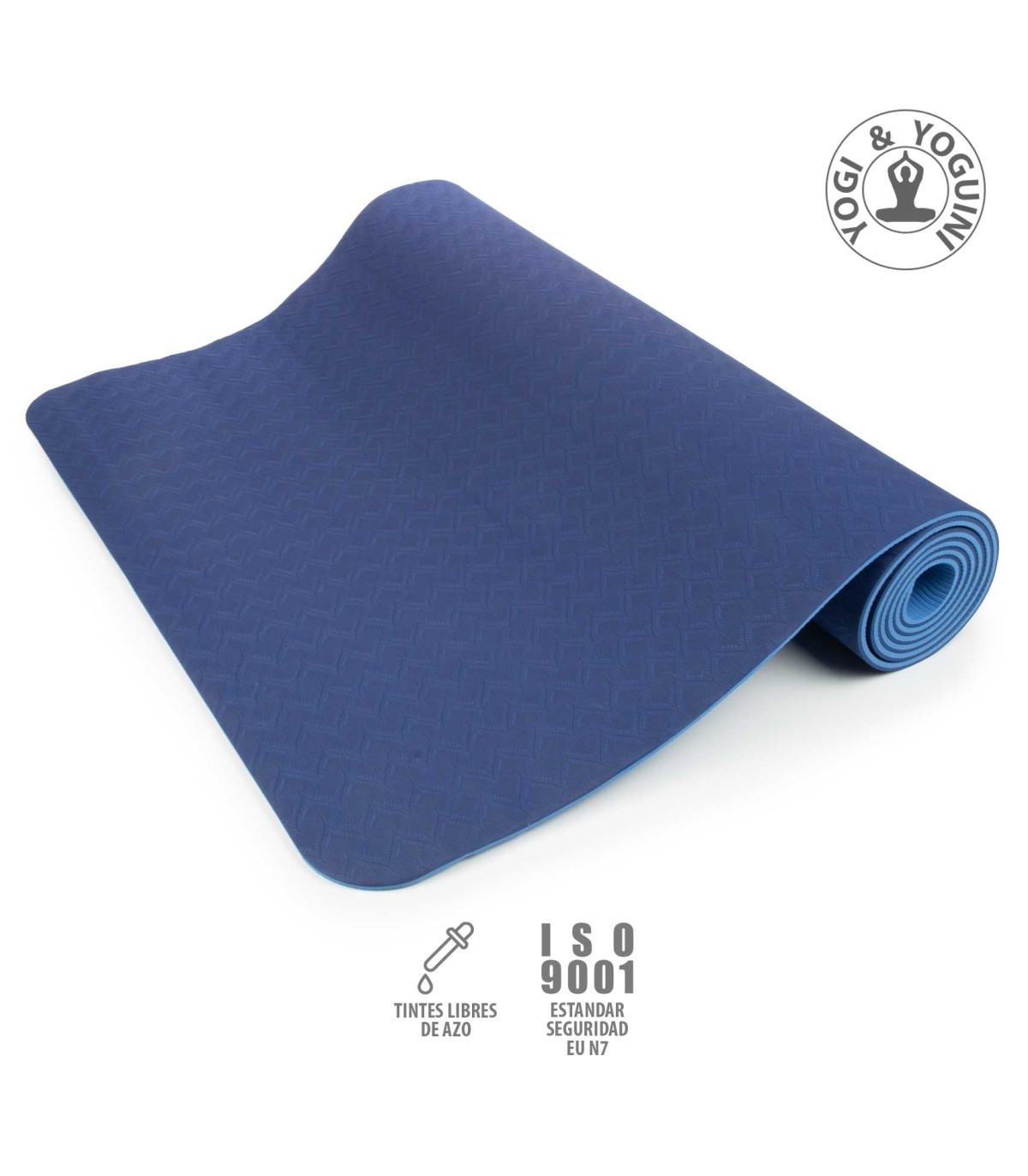 Mat de Yoga Tpe 2 Tonos Azul con Bolsa