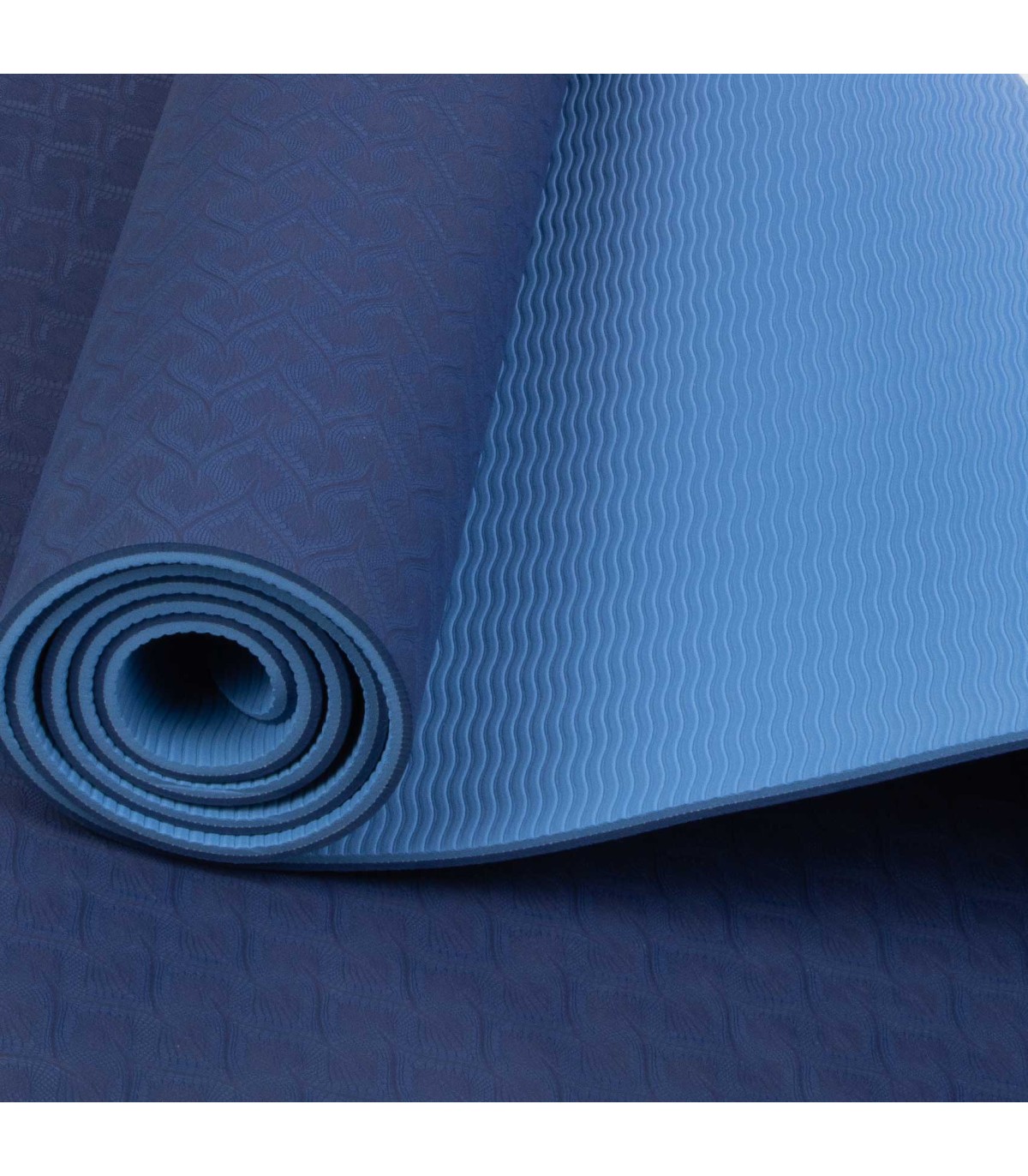 Esterilla de yoga de viaje con motivo azul