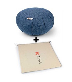 Pack 2 - Zafu redondo tejido japonés más bolsa protectora