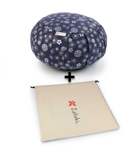 Pack 3 - Zafu redondo tejido japonés más bolsa protectora