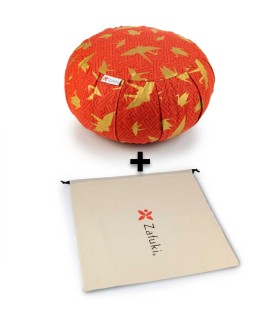 Pack 5 - Zafu redondo tejido japonés más bolsa protectora