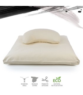 Set meditación - zabutón extra confort + zafu media luna desenfundable - ECO